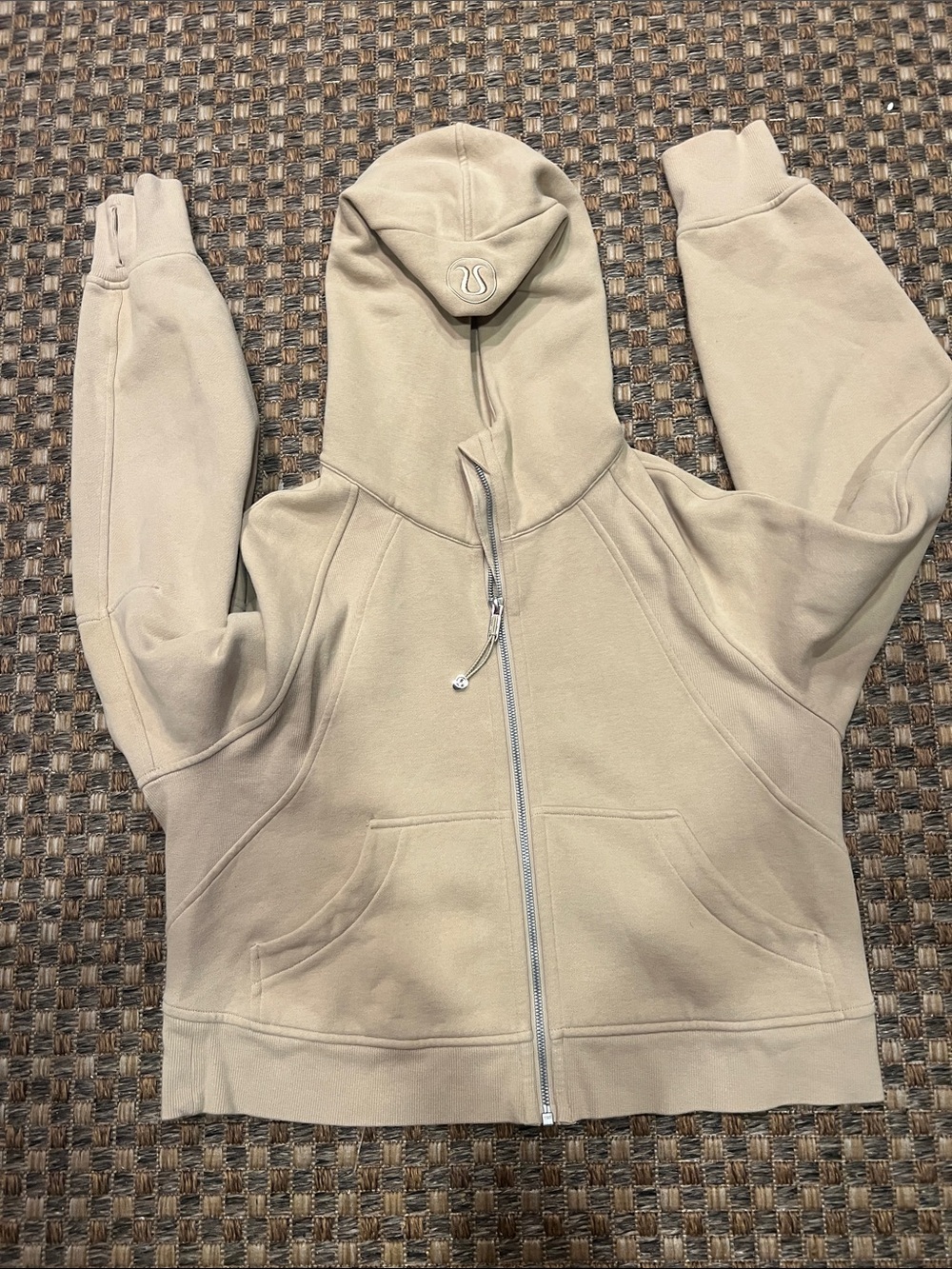 lululemon athletica Beige Zip-Up Hoodie Jacket